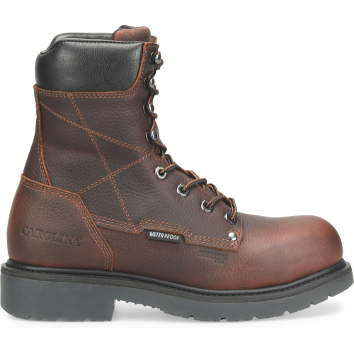 Carolina Men's Dice 8" Comp Toe WP Slip Resistant Work Boot -Brown- CA6512 8 / Medium / Brown - Overlook Boots