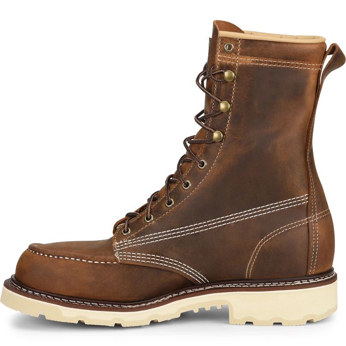 Carolina Men's Ferric  USA Made 8" Steel toe Moc Toe Work Boot - Brown - CA7516  - Overlook Boots