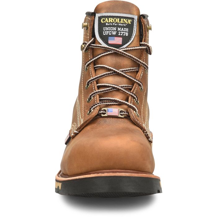 Carolina Men's Ferric 6" Steel Toe Made in USA Work Boot- Brown- CA7829  - Overlook Boots