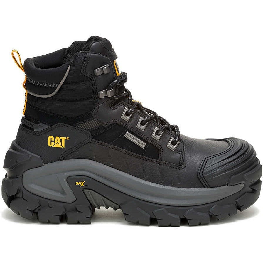 Cat Men's Invader Max Comp Toe WP Slip Resistant Work Boot -Black- P91728  - Overlook Boots