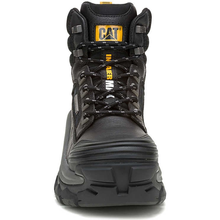 Cat Men's Invader Max Comp Toe WP Slip Resistant Work Boot -Black- P91728  - Overlook Boots