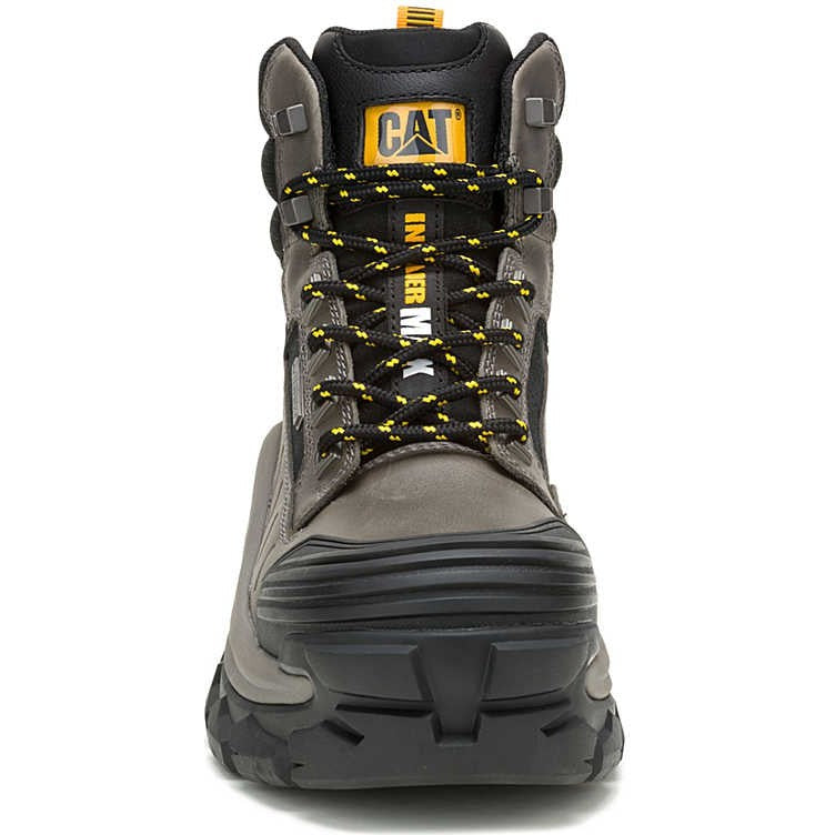 Cat Men's Invader Mid Vent Comp Toe WP Slip Resistant Work Boot -Black- P91756  - Overlook Boots