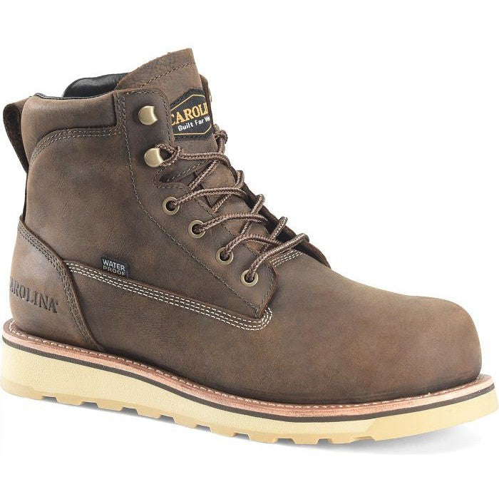 Carolina Men's Staple Gun 6"  WP Work Boot -Brown- CA7072 8 / Medium / Dark Brown - Overlook Boots