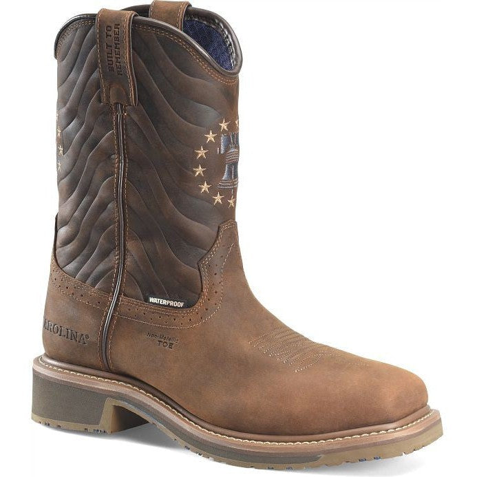 Carolina Men's Pipeline 10" Comp Toe WP Roper Work Boot -Brown- CA8541 8 / Medium / Brown - Overlook Boots