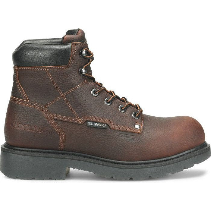 Carolina Men's Dice 6" Waterproof Slip Resistant Work Boot -Brown- CA6011 8 / Medium / Dark Brown - Overlook Boots