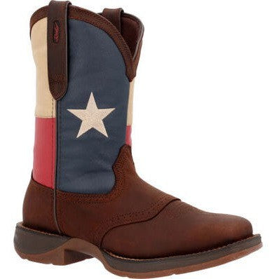 Durango Men's Rebel Texas Flag Soft Toe Western Classic Boot- Dark Brown- DB4446  - Overlook Boots