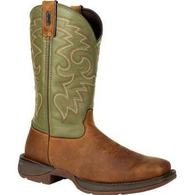 Durango Men's Rebel 12" Soft Toe Pull On Western Classic Boot- Coffee- DB5416 7 / Medium / Green/Brown - Overlook Boots