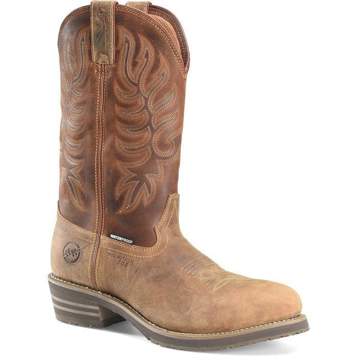 Double H Men's Garza 12" Composite Toe Waterproof Western Work Boot - Brown - DH4159 7.5 / Medium / Brown - Overlook Boots