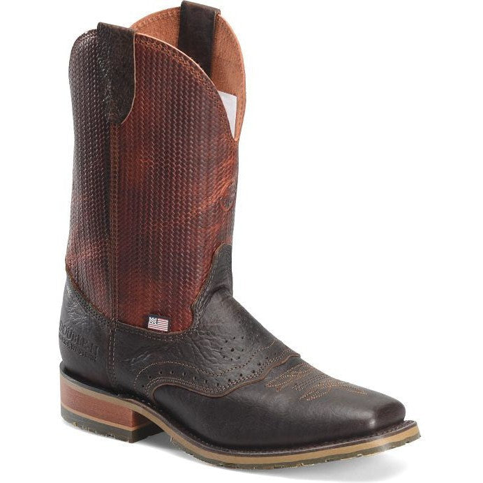 Double H Men's Baler 11" Square Toe Western Work Boot -Brown- DH4654  - Overlook Boots