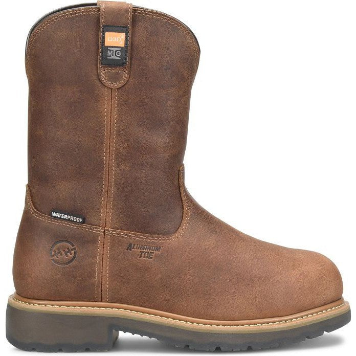 Double H Men's Boss 10" Alloy Toe WP Wellington Work Boot -Brown- DH4156  - Overlook Boots