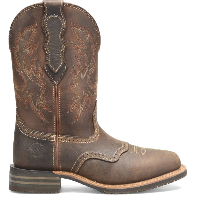 Double H Men's Cascade 11" Wide Square Toe Roper Western Work Boot -Brown- DH4160 - Overlook Boots