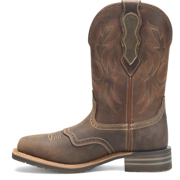 Double H Men's Cascade 11" Wide Square Toe Roper Western Work Boot -Brown- DH4160 - Overlook Boots