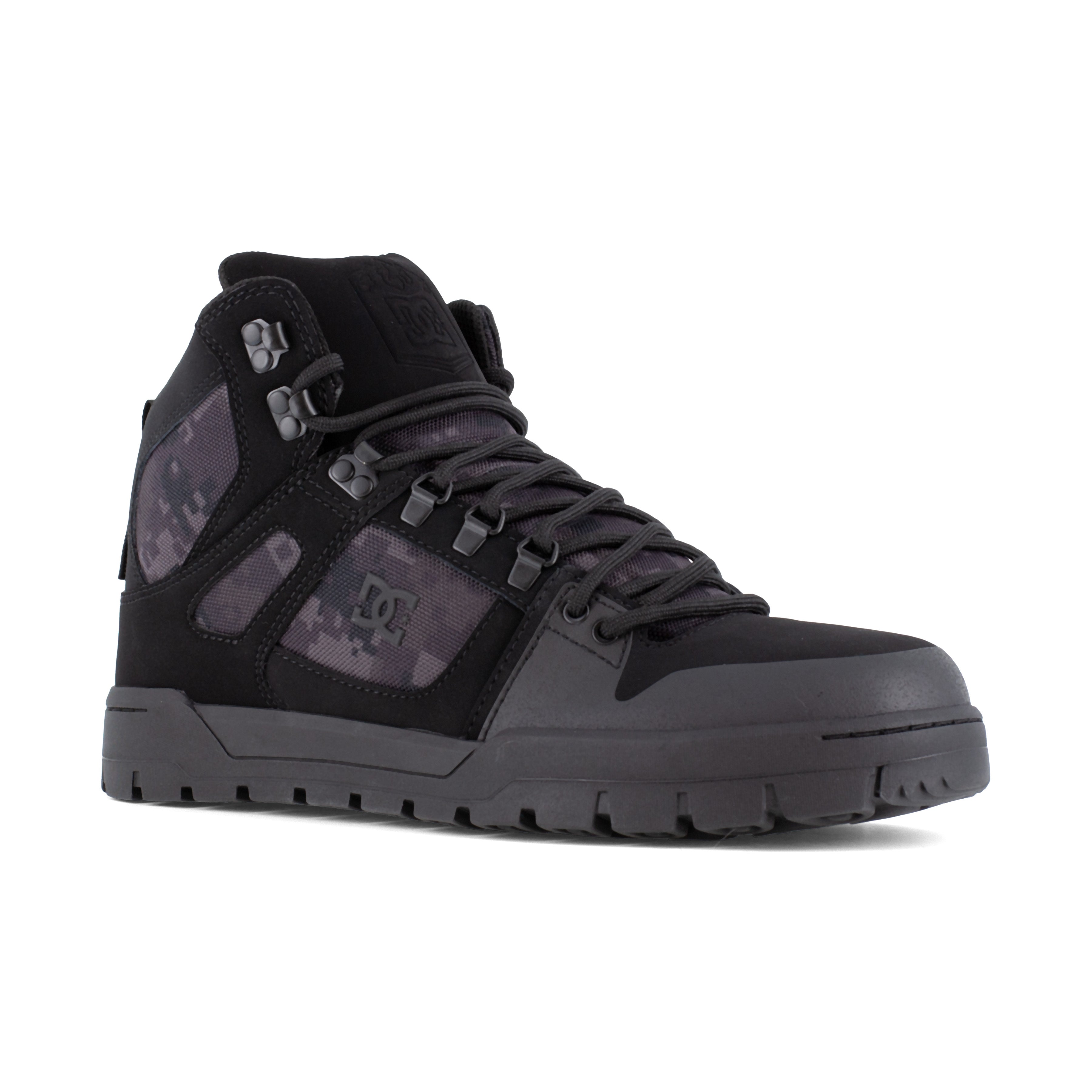 DC Men's Pure Comp Toe WP High-Top Work Shoe- Black- DC60603 7 / Medium / Black/Camo - Overlook Boots