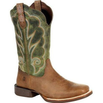 Durango Women's Lady Rebel Pro 12" Soft Toe Western Classic Boot- Green- DRD0378 6 / Medium / Brown/Green - Overlook Boots