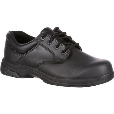 Rocky Men's Slipstop 911 4" Soft Toe WP Oxford Duty Shoe- Black- FQ0002034 5 / Medium / Black - Overlook Boots