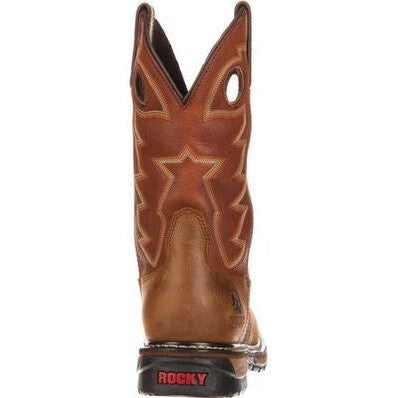 Rocky Men's Ride Branson Saddle 11" Soft Toe WP Western Boot -Brown- FQ0002775  - Overlook Boots