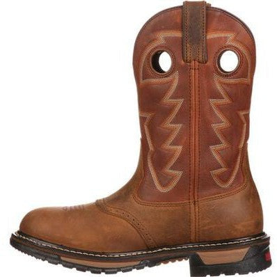 Rocky Men's Ride Branson Saddle 11" Soft Toe WP Western Boot -Brown- FQ0002775  - Overlook Boots