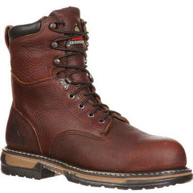 Rocky Men's Ironclad 8" Steel Toe WP Slip Resist Work Boot  -Brown- FQ0006693 8 / Medium / Brown - Overlook Boots