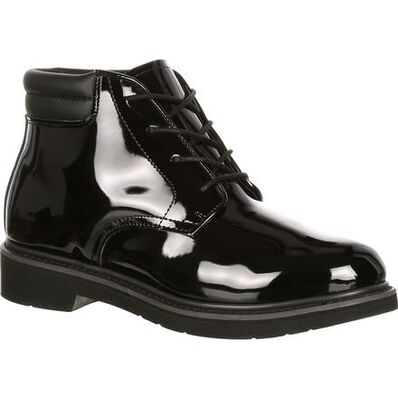 Rocky Men's Dress Leather High Gloss 5" Soft Toe WP Chukka Service Boot- FQ00500-8 4 / Medium / Black - Overlook Boots