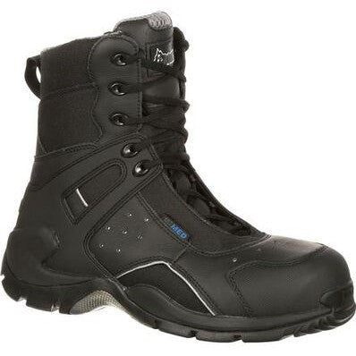 Rocky Men's 1st Med 8" Carbon Toe WP Public Service Boot -Black- FQ0911113 4 / Medium / Black - Overlook Boots