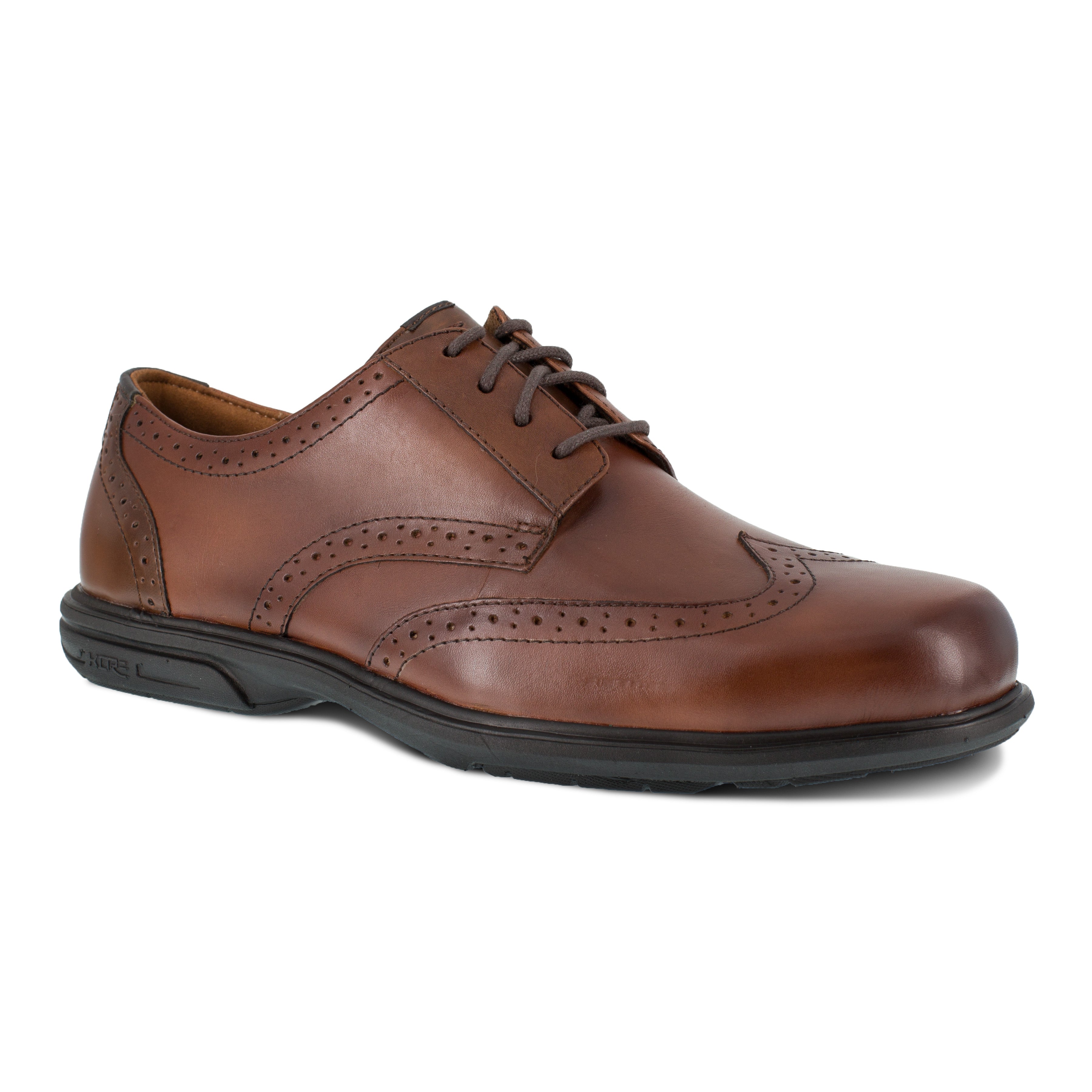 Florsheim Men's Loedin Steel Toe Wing Tip Work Shoe - Brown - FS2023 8 / Medium / Brown - Overlook Boots