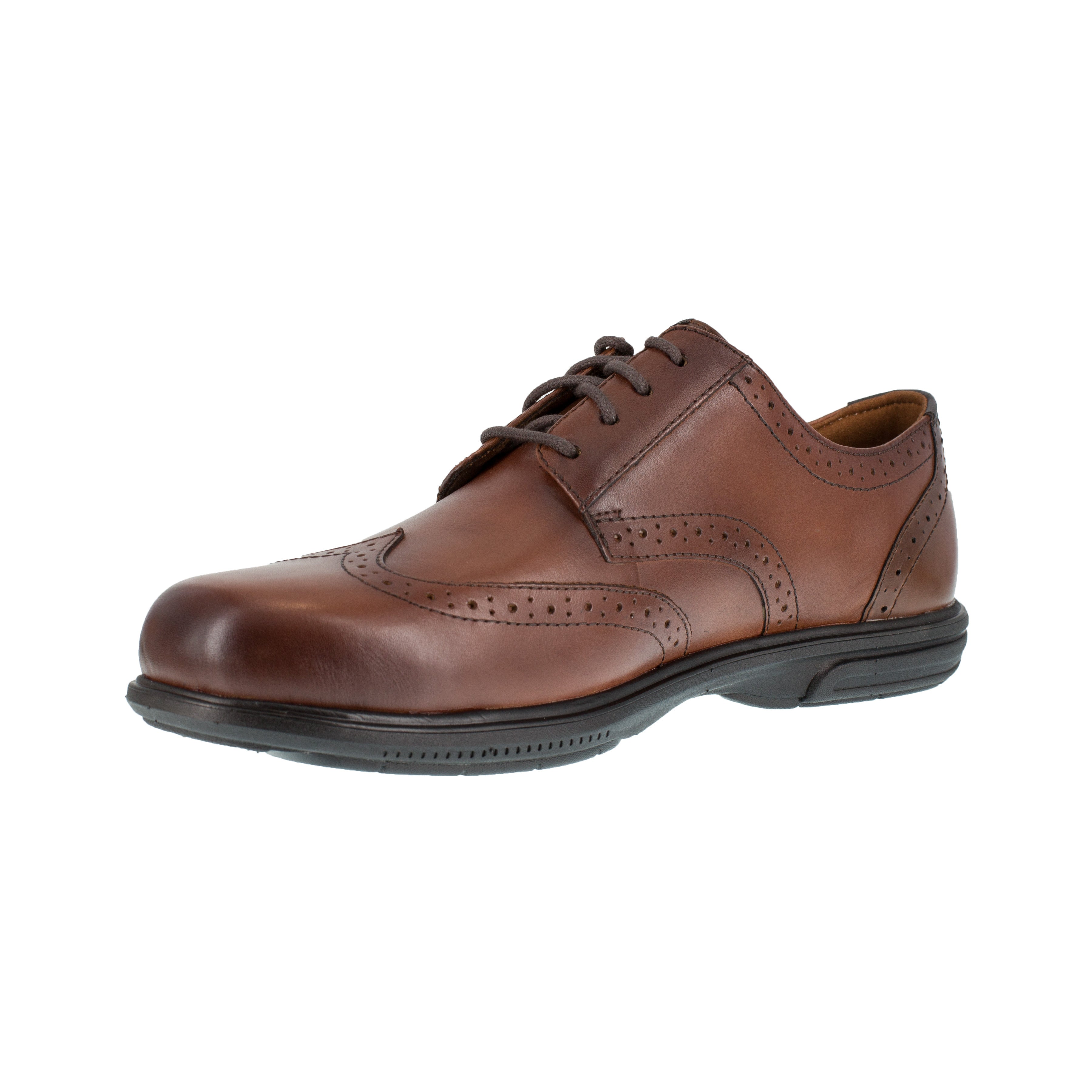 Florsheim Men's Loedin Steel Toe Wing Tip Work Shoe - Brown - FS2023 - Overlook Boots