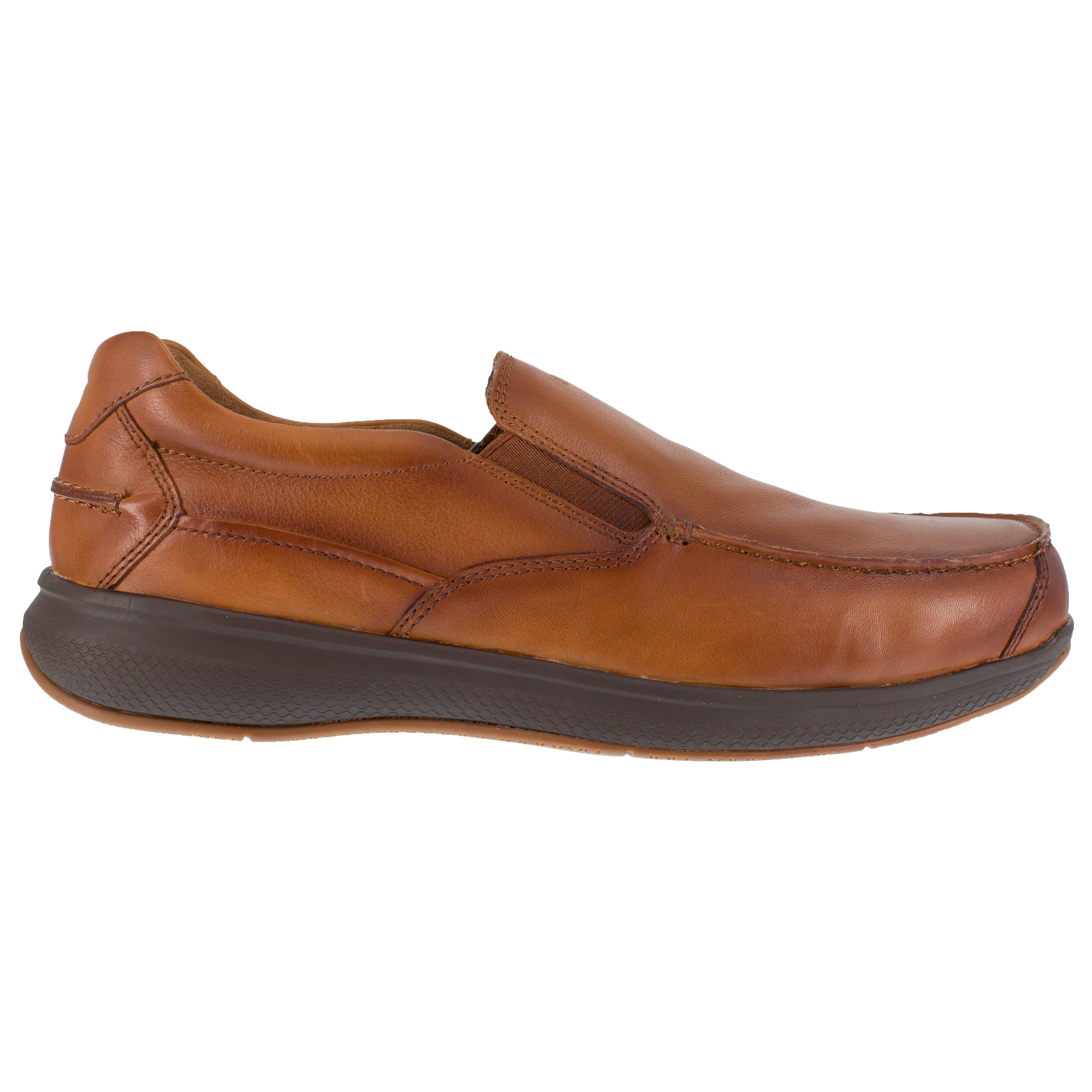 Florsheim Men's Bayside Steel Toe Slip On Boat Work Shoe - Cognac - FS2325 - Overlook Boots