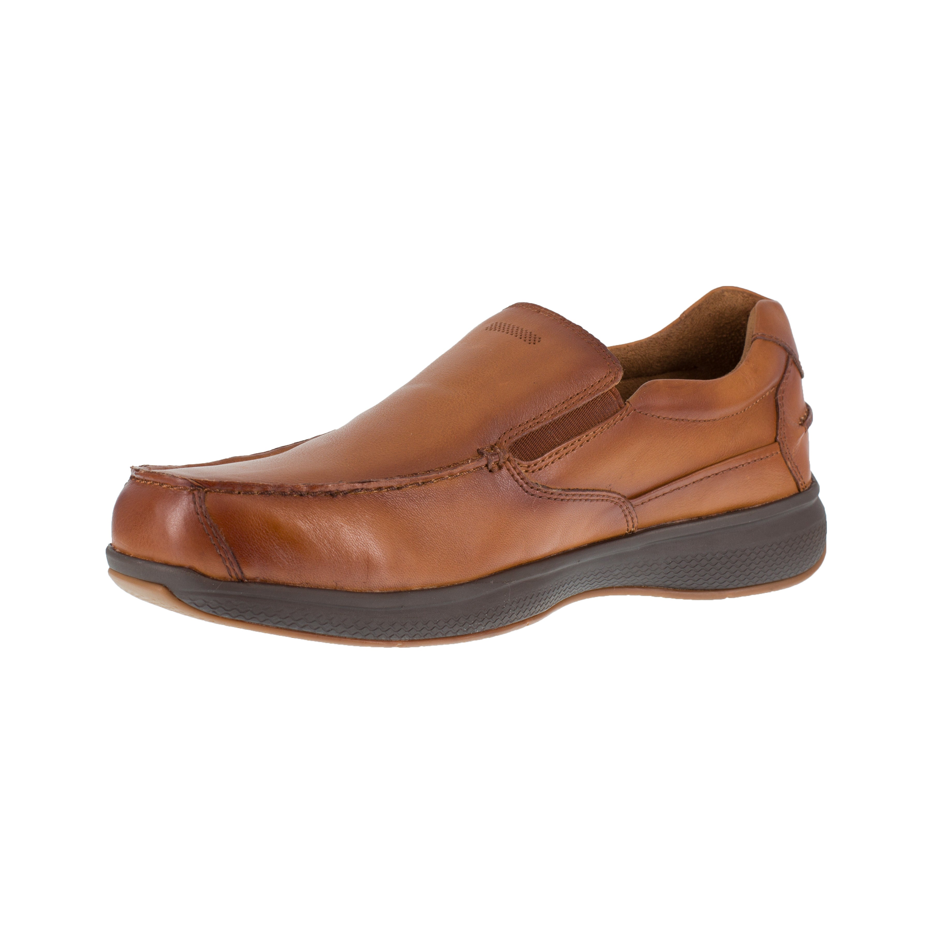 Florsheim Men's Bayside Steel Toe Slip On Boat Work Shoe - Cognac - FS2325 - Overlook Boots