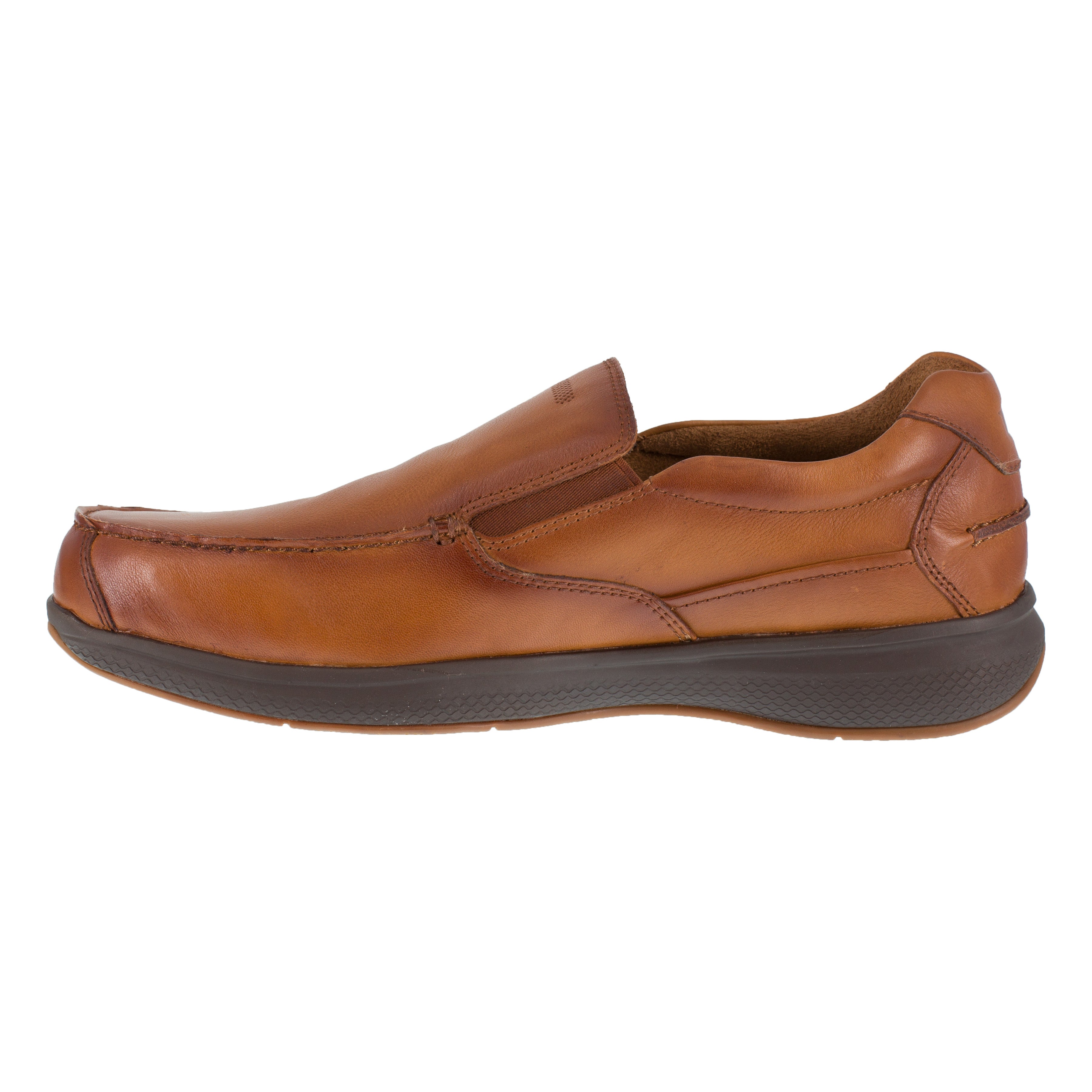 Florsheim Men's Bayside Steel Toe Slip On Boat Work Shoe - Cognac - FS2325 - Overlook Boots