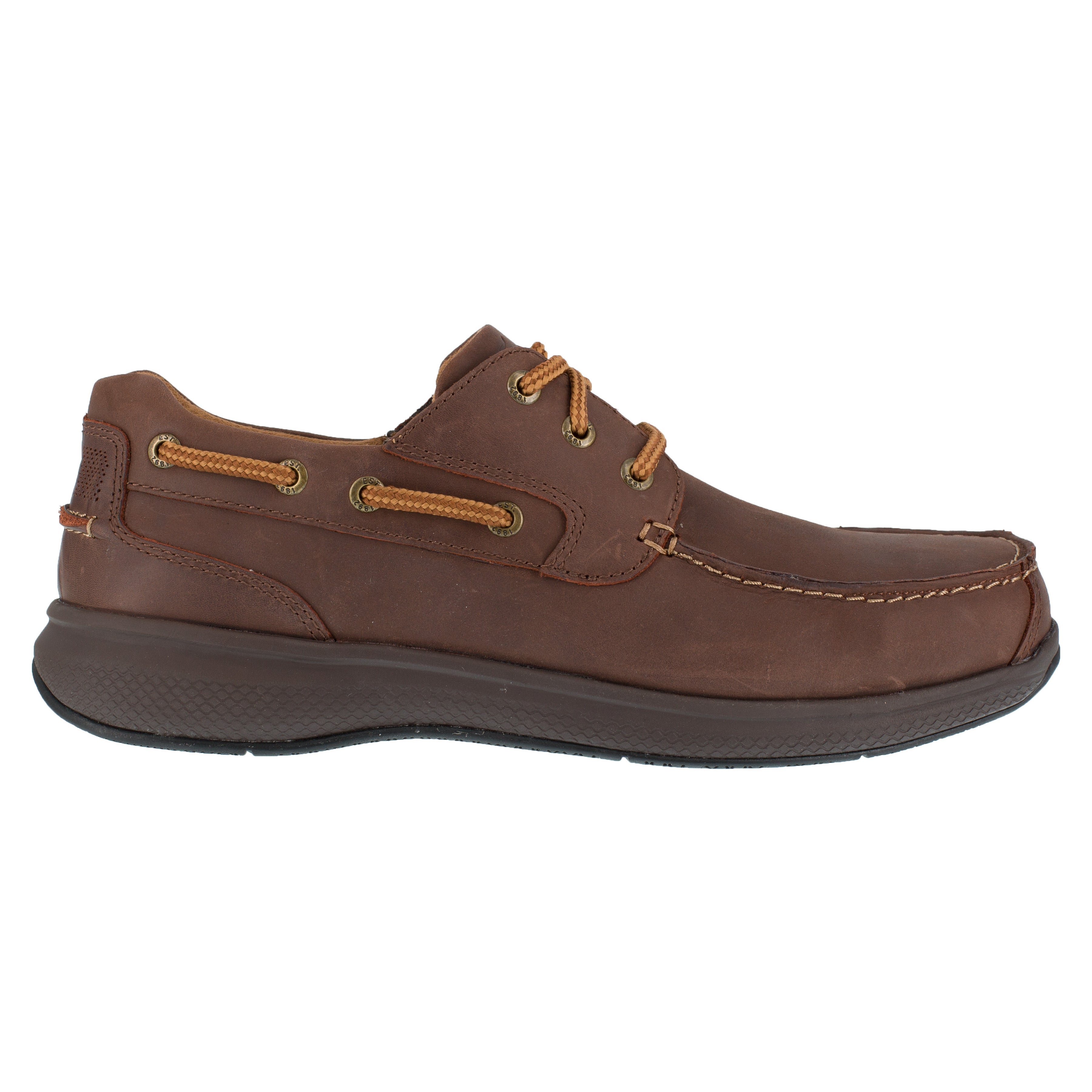 Florsheim Men's Bayside Steel Toe Three Eye Tie Boat Work Shoe - Brown - FS2326 - Overlook Boots