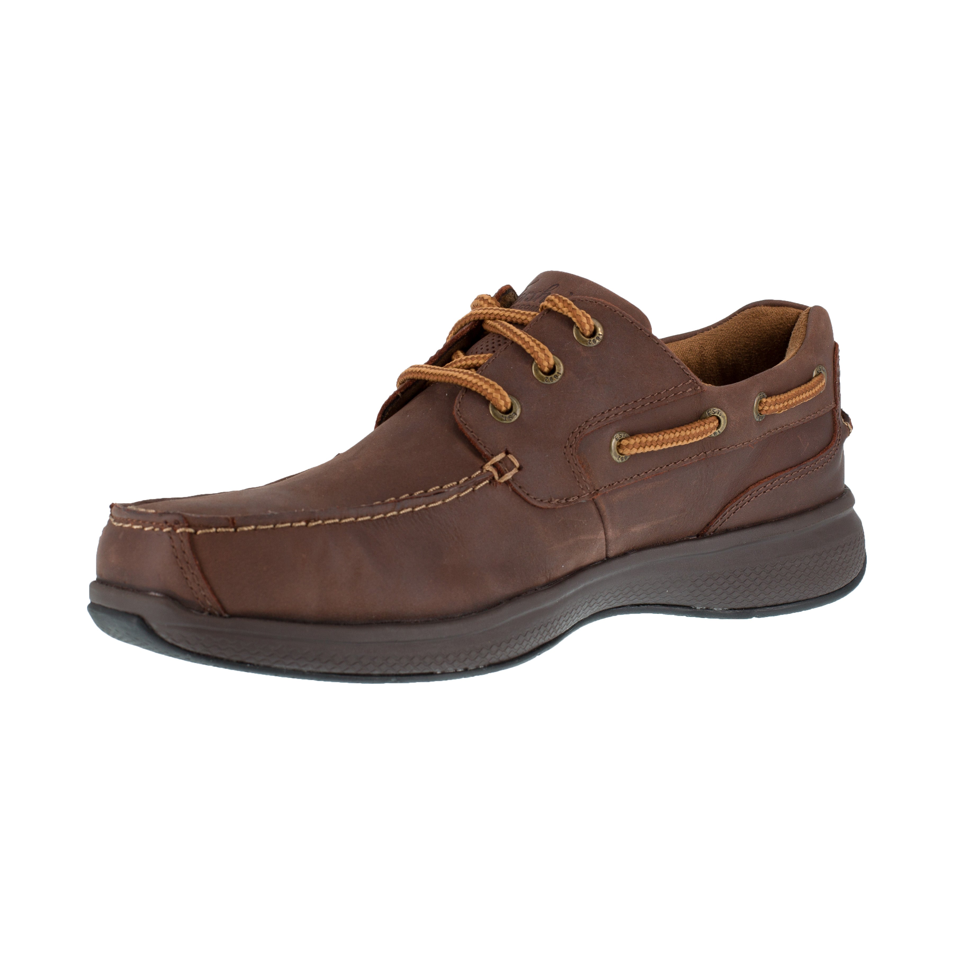 Florsheim Men's Bayside Steel Toe Three Eye Tie Boat Work Shoe - Brown - FS2326 - Overlook Boots