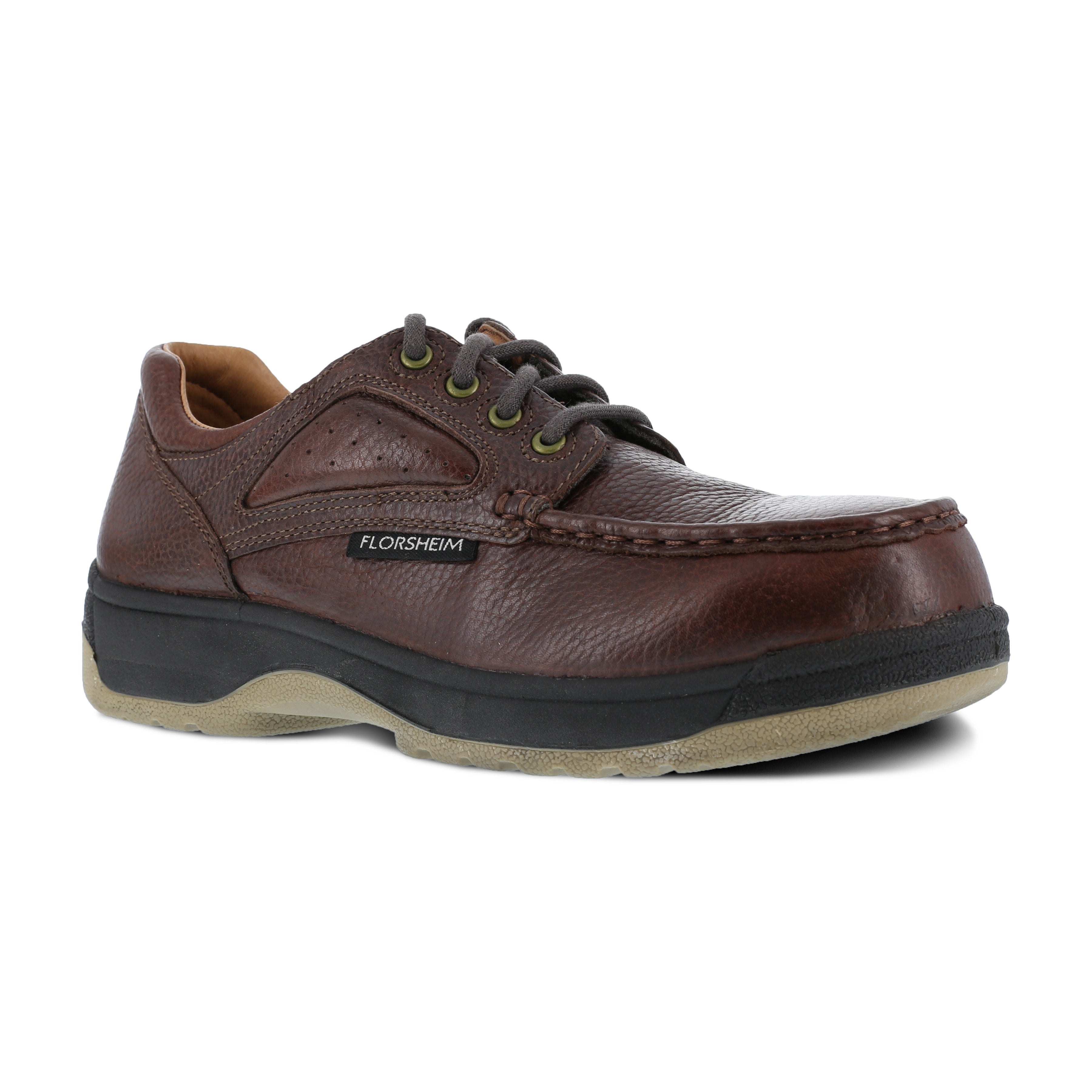 Florsheim Men's Compadre Composite Toe Eurocasual Oxford Work Shoe - Brown - FS2400 8 / Medium / Dark Brown - Overlook Boots