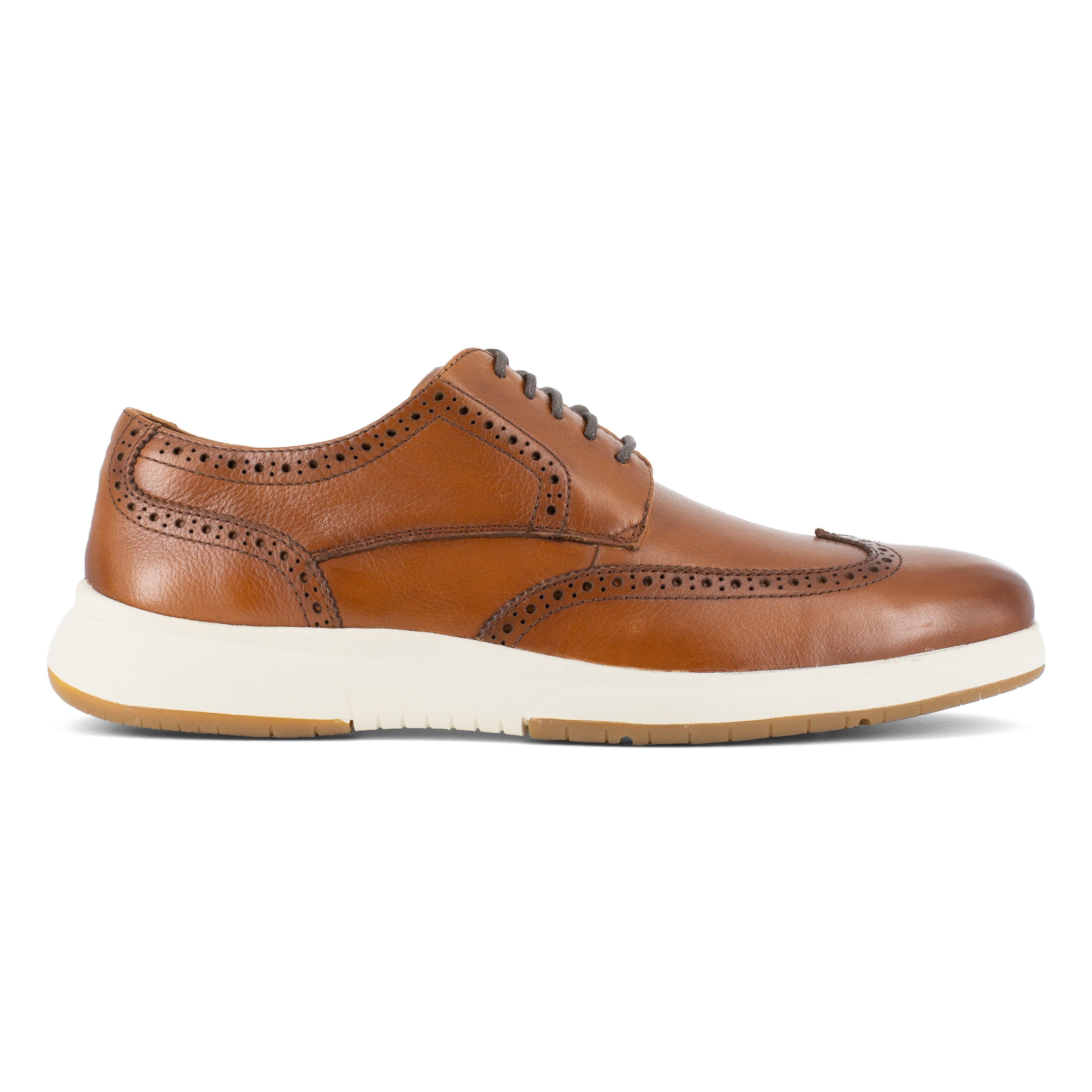 Florsheim Men's Flair Steel Toe Wingtip Oxford Work Shoe - Cognac - FS2623 - Overlook Boots