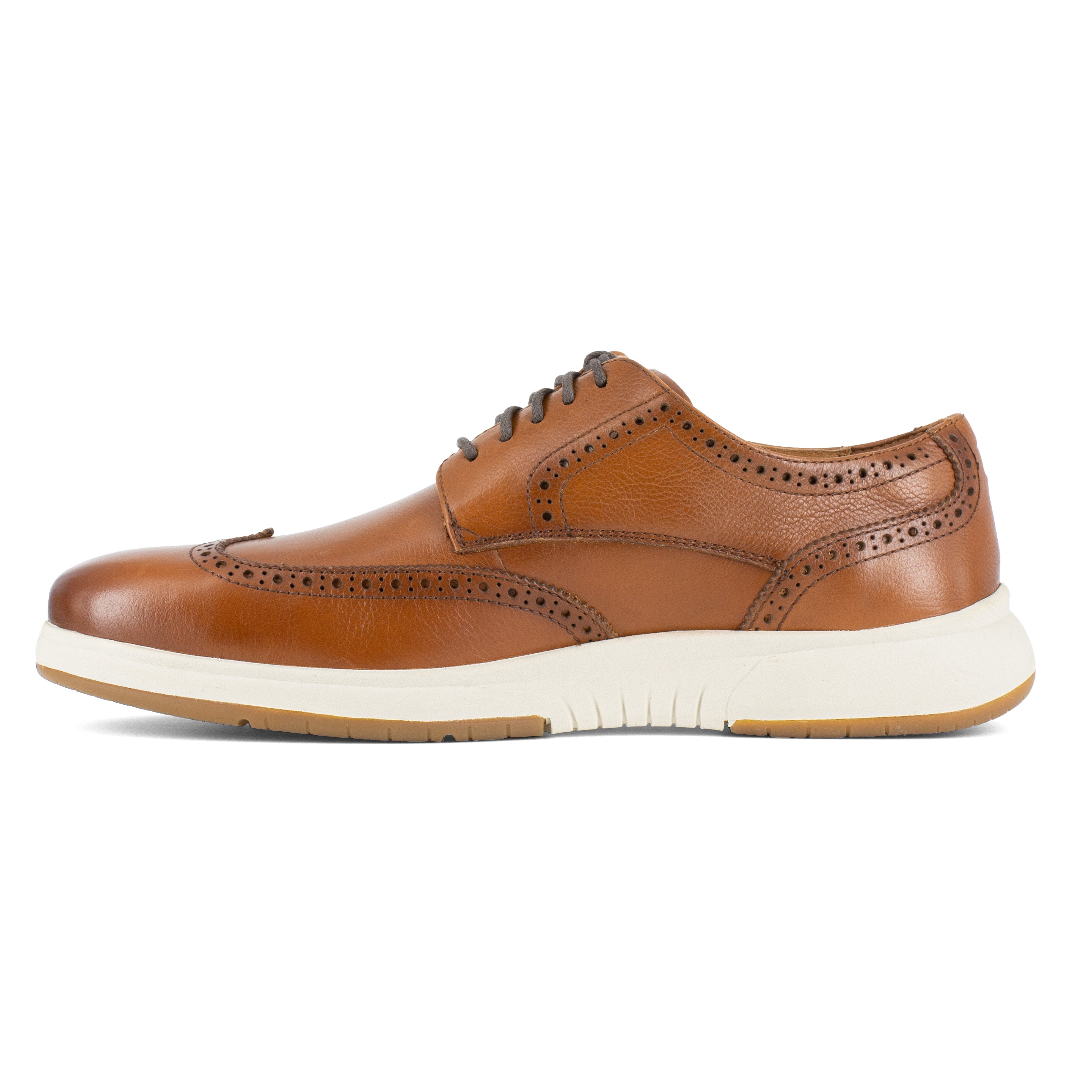 Florsheim Men's Flair Steel Toe Wingtip Oxford Work Shoe - Cognac - FS2623 - Overlook Boots