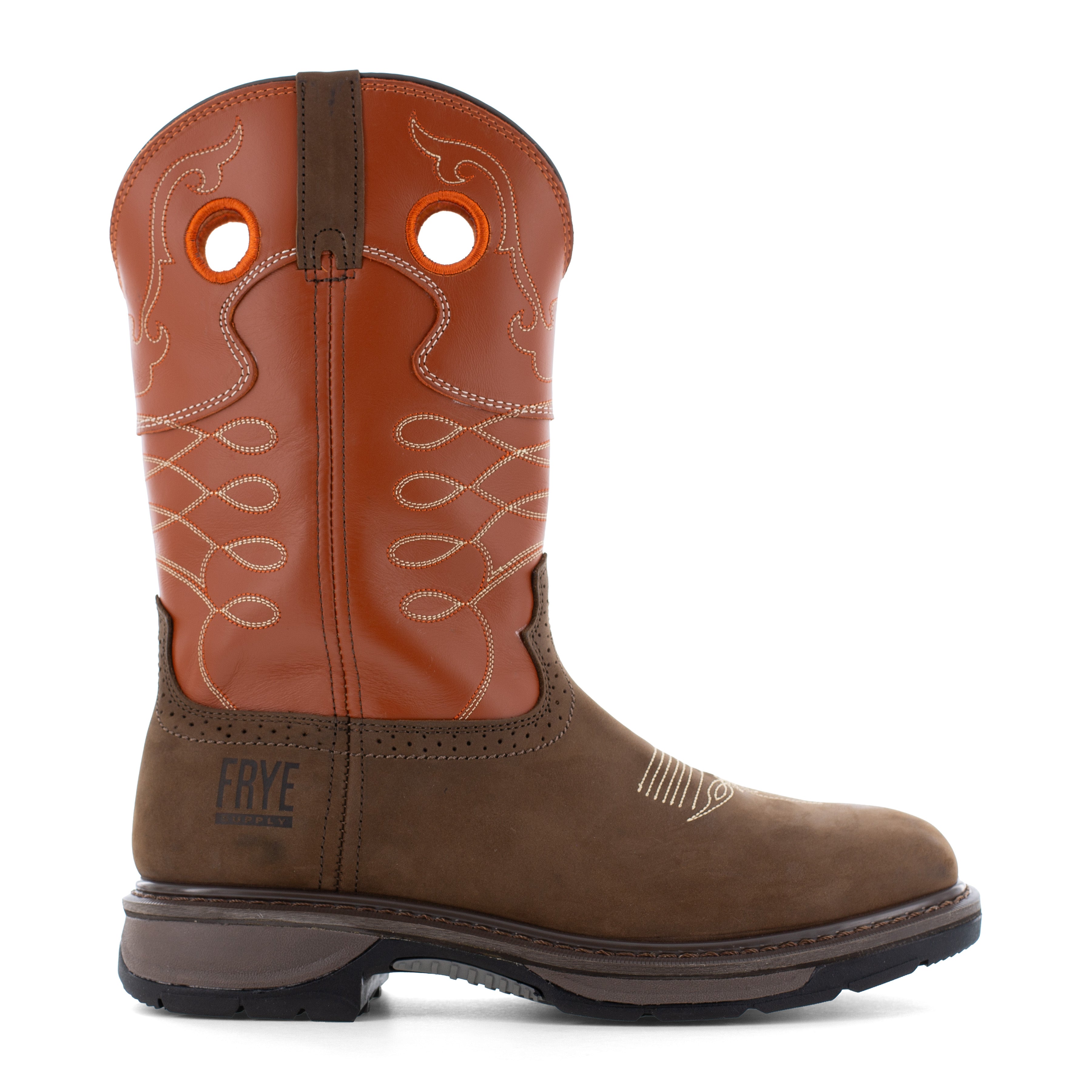 Frye Supply Men's Crafted 10" Steel Toe Western Work Boot - Brown - FR40102 - Overlook Boots