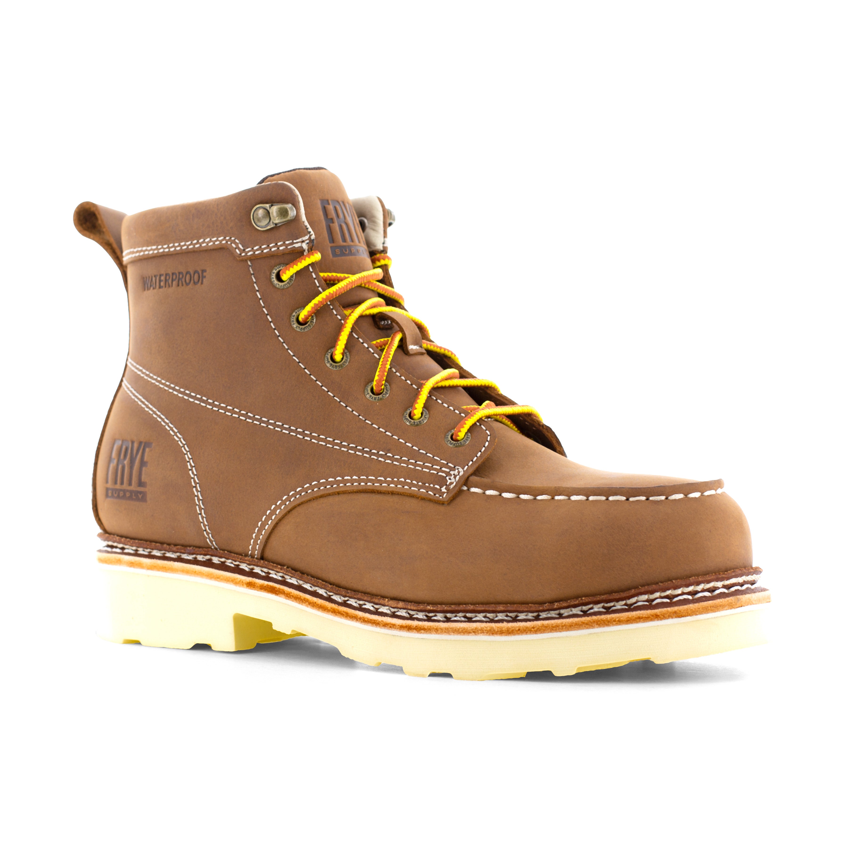 Frye Supply Men's Crafted 6" Steel Toe WP Work Boot- Brown- FR40302 6 / Medium / Brown - Overlook Boots