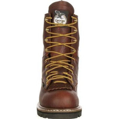 Georgia Men's Logger 8" Steel Toe WP Lace-To-Toe Work Boot- Chocolate- G103  - Overlook Boots