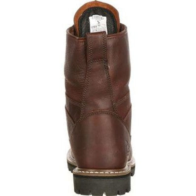 Georgia Men's Logger 8" Steel Toe WP Lace-To-Toe Work Boot- Chocolate- G103  - Overlook Boots