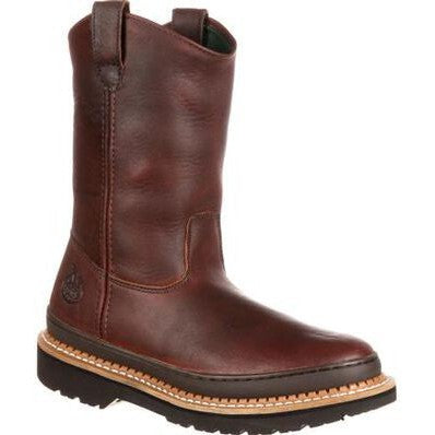 Georgia Men's Giant 11" Wellington Pull On Work Boot -Brown- G4274 6.5 / Medium / Brown - Overlook Boots