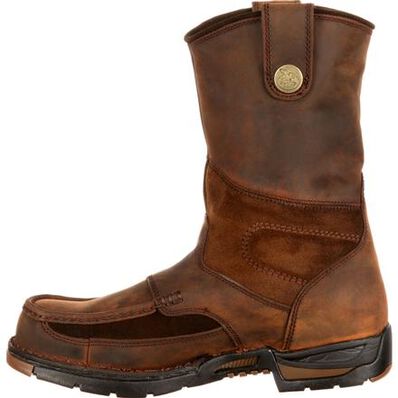 Georgia Men's Athens 10" Soft Toe WP Wellington Work Boot -Brown- G4403  - Overlook Boots