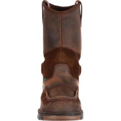 Georgia Men's Athens 10" Steel Toe WP Wellington Boot- Brown- G4603  - Overlook Boots