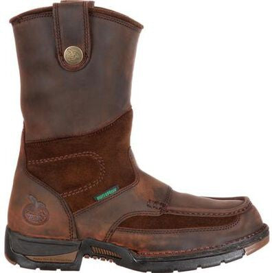 Georgia Men's Athens 10" Steel Toe WP Wellington Boot- Brown- G4603  - Overlook Boots