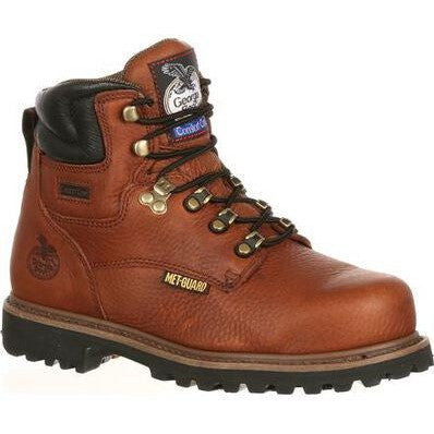 Georgia Men's Hammer 6" Steel Toe MG Work Boot -Brown- G6315 8 / Medium / Dark Brown - Overlook Boots