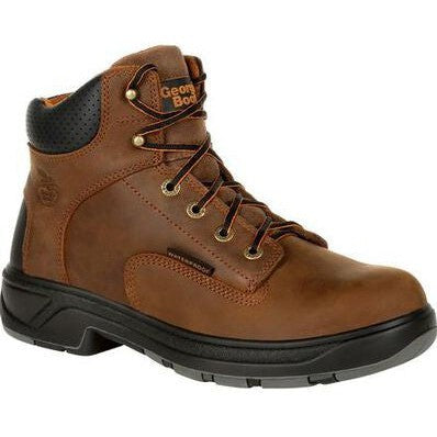 Georgia Men's Flxpoint 6" Soft Toe WP Work Boot - Brown - G6544 7 / Medium / Brown - Overlook Boots