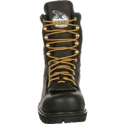 Georgia Men's Lace To Toe 8" WP Work Boot - Black - G8010  - Overlook Boots