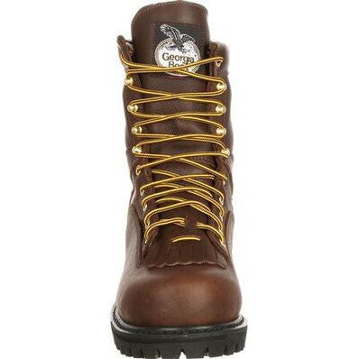 Georgia Men's Lace To Toe 8" Soft Toe WP Work Boot- Chocolate- G8041  - Overlook Boots