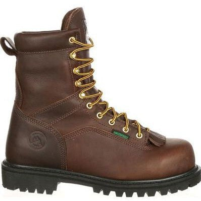 Georgia Men's Lace To Toe 8" Soft Toe WP Work Boot- Chocolate- G8041  - Overlook Boots