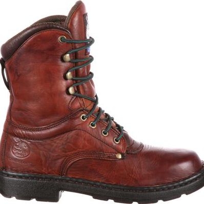 Georgia Men's Eagle Light 8" Slip Resistant Work Boot -Wildwood- G8083 8 / Medium / Brown - Overlook Boots