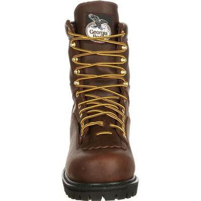 Georgia Men's Lace To Toe 8" Steel Toe WP Work Boot- Chocolate- G8341  - Overlook Boots