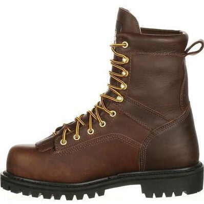 Georgia Men's Lace To Toe 8" Steel Toe WP Work Boot- Chocolate- G8341  - Overlook Boots